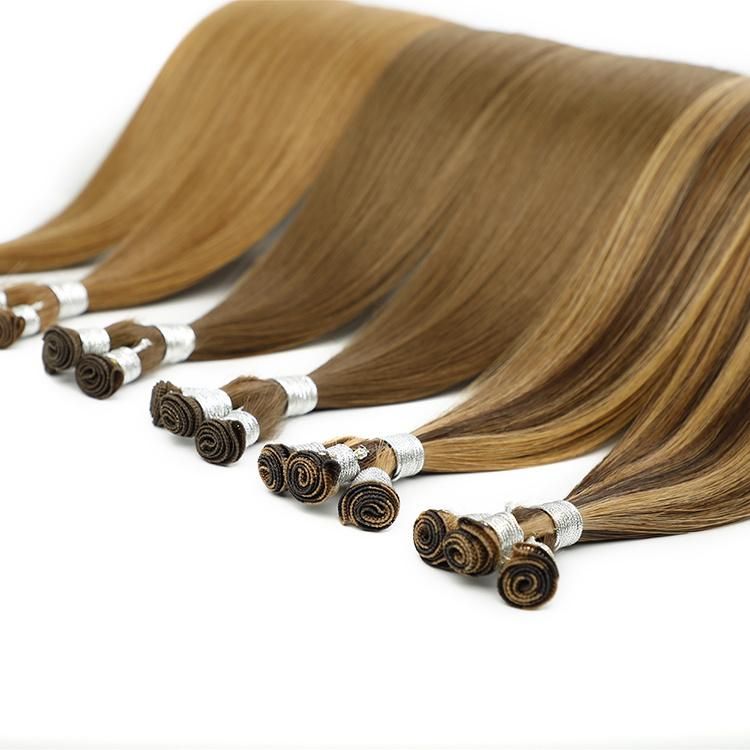 Wholesale Human Hair Extention, Full Cuticle Double Drawn Remy Hand Tied Weft.