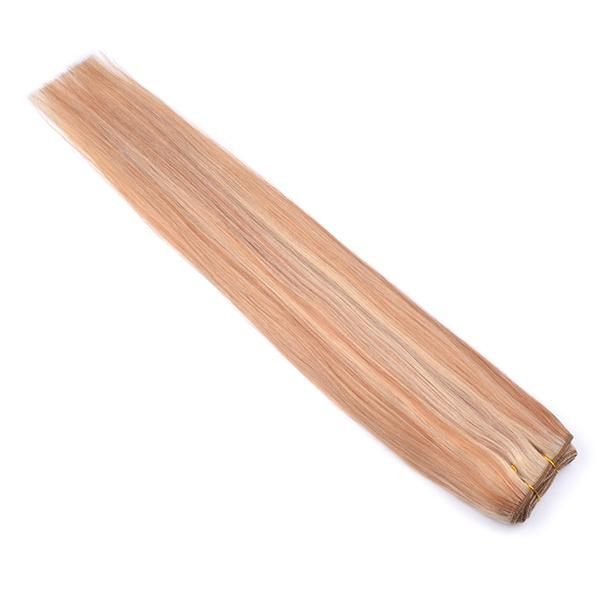 Highlight Blond Color P18/613# Indian Remi Human Hair Machine Weft