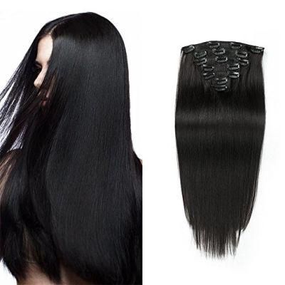 Wholesale Price Clip in Hair Extensions 8pieces 20clips for Full Head Set Clip in Human Hair (AV-CH100-18-1)