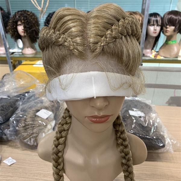 Chinese Factory Synthetic Hair Lace Front Wig Braided Wig for Women