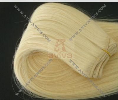 100% Remy Human Hair Weft Human Hair Extension Blonde Color Hair Weft (AV-hw613)
