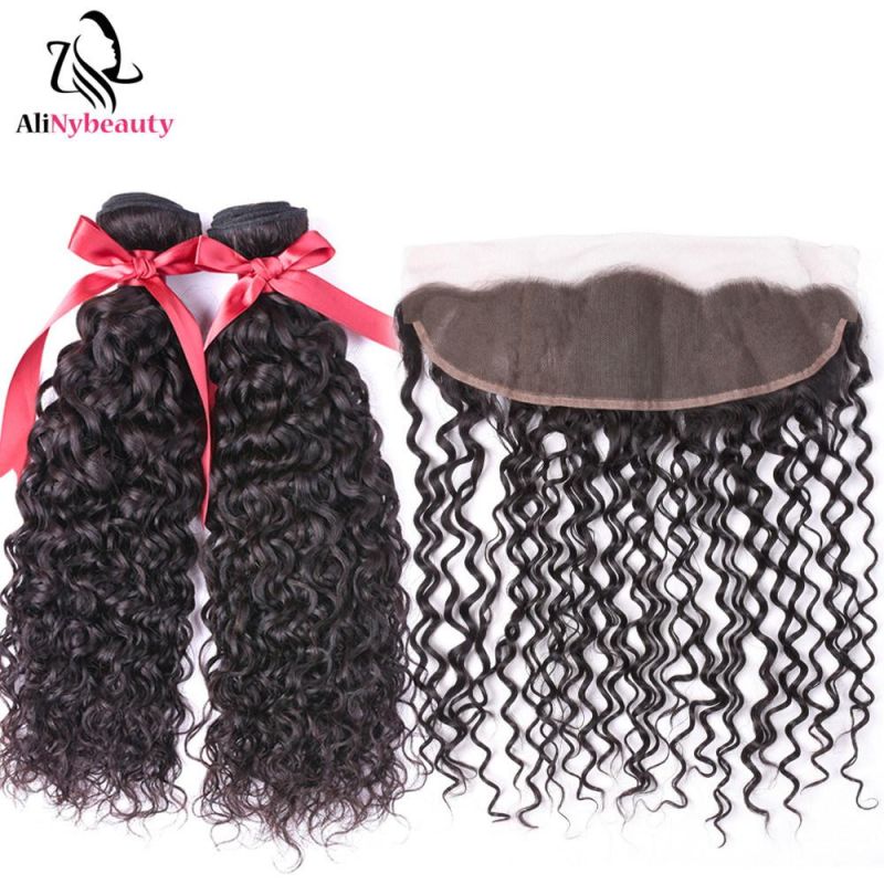 Wholesale Human Hair Water Wave Bundles with Frontal Hair Weave