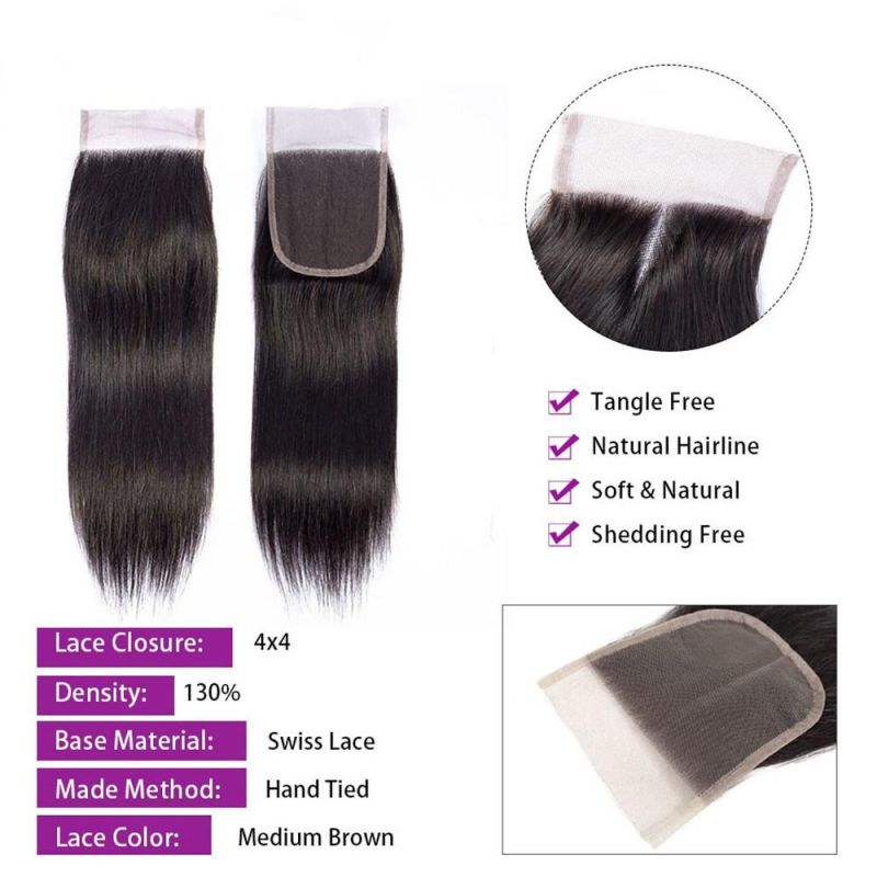 Brazilian Hair Weave Bundles Straight 100% Human Hair 3 Bundles Natural Color Remy Hair Extensions