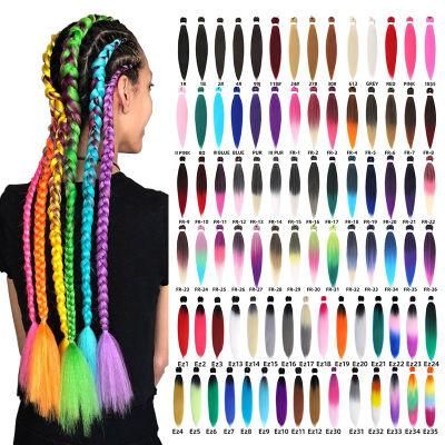 Pre Stretched Professional Synthetic Fiber Crochet Braiding Ez Braid Pre Stretched Hot Water Setting Soft Easy Braiding Hair