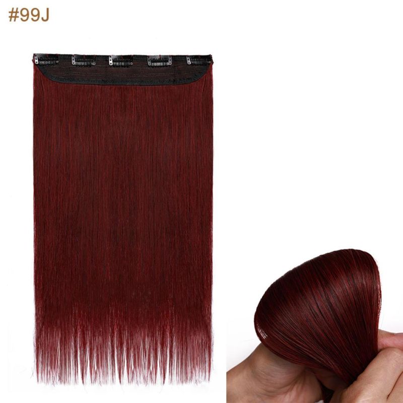 10-24 Inches Remy 100% Human Hair Straight Clip in Brazilian Human Hair Extensions Around Head Hair Multi Color Extensions