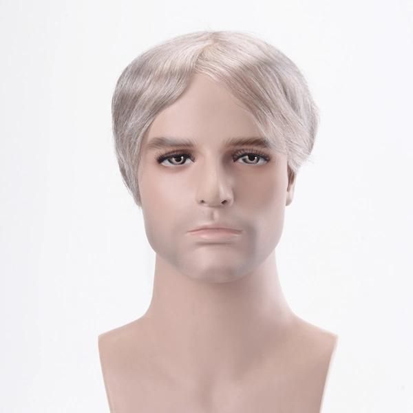 Delicate Lift Injected Super Thin Skin Base Gray Male Hair Replacement