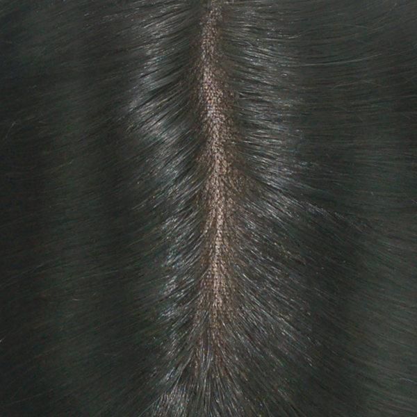 Double French Lace with PU Poly and Lace Front Natural Human Hair Toupee