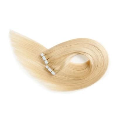 #613 Tape in Human Hair Extensions Brazilian Remy Straight on Adhesive Invisible PU Weft Platinum Blonde Color 20PCS/Set