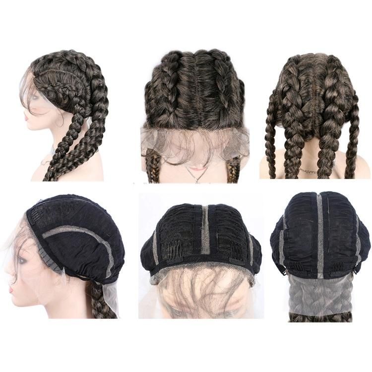 Wholesale African American 32inch Box Braid Synthetic Hair Wig Twist Braided Wigs