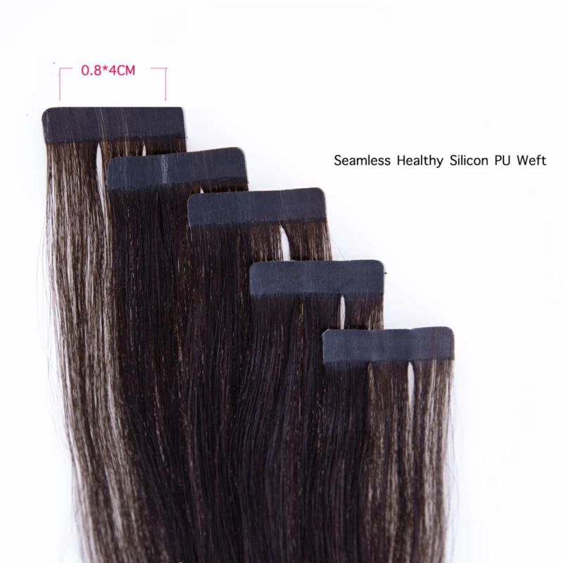 Human Hair Tape Extensions European Natural Seamless Skin Weft 12"-22" Black Brown Blonde 100% Virgin Remy Hair 20 PCS