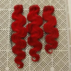 24&quot; Non-Remy Human Hair Weft Body Wave Hair Closure #Red Hair
