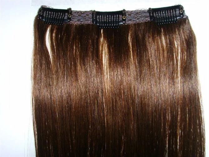 Clip on Hair Extensions Lace Clip in Hair Extension Virgin Hair Weft