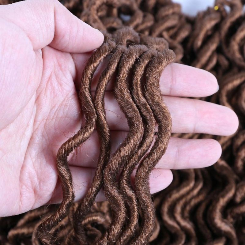 18 Inch 24 Strands Gypsy Deep Curly Faux Locs Synthetic Ombre Dreadlock Crochet Braid Hair Extensions