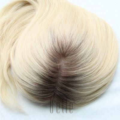 T Color 100% Raw Virgin Hair Women Toupee Mono Topper in Stock