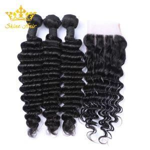 Deep Wave 100% Remy Human Hair for Natural Black Color Virgin Hair Bundles