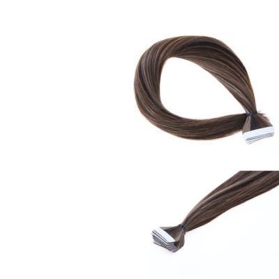 Tape Human Hair Extension Peruvian Straight Hair Brown Color for 4# 8# 10# 16# Orange Thick Remy Human Hair for Salon