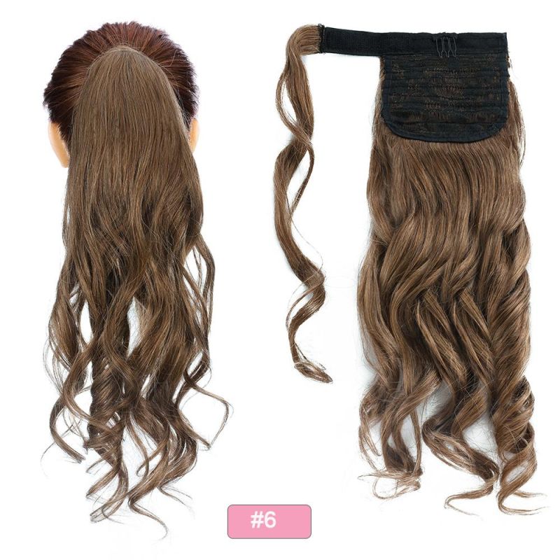 Ponytail Human Hair Wrap Around Machine Remy Hair Extensions