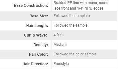 Custom Ladies Braided PE Line Integration Hair System with Mono Top