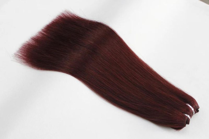 Brazilian Straight Human Hair Hair Bundles Red Color Remy Human Hair Weaving Bundles Extensions