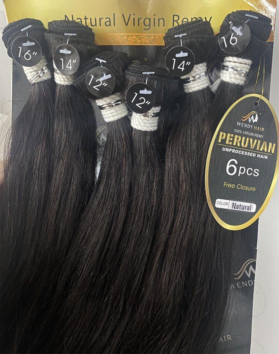 10 A Grade Hair Human Hair Extension Packaging Straight Virgin Hair Peruvian Hair Bundles