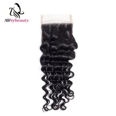 Alinybeauty Brazilian Deep Wave 100% Human Hair Lace Closure
