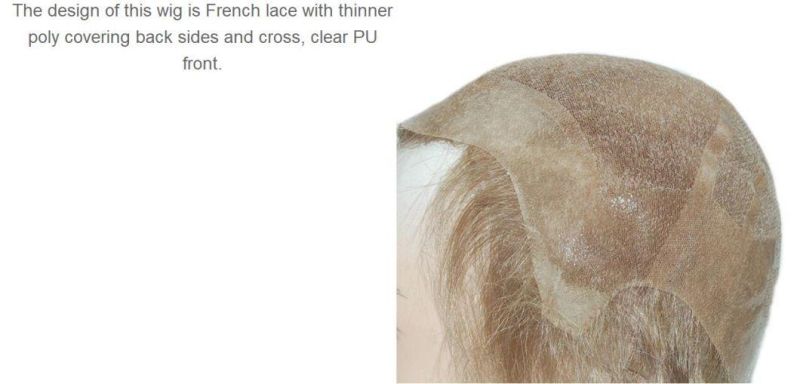 Thin PU with High Quality French Lace - Men′s Custom Tailored Toupee