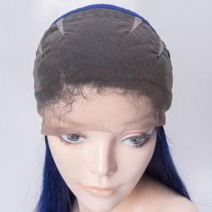 Full Cuticle Aligned Silky Straight 1b Blue Wholsale Price Full Lace Wig