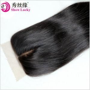 High Density 4X4 Silk Base Closure Virgin Filipino Silk Straight Middle Parting Human Hair
