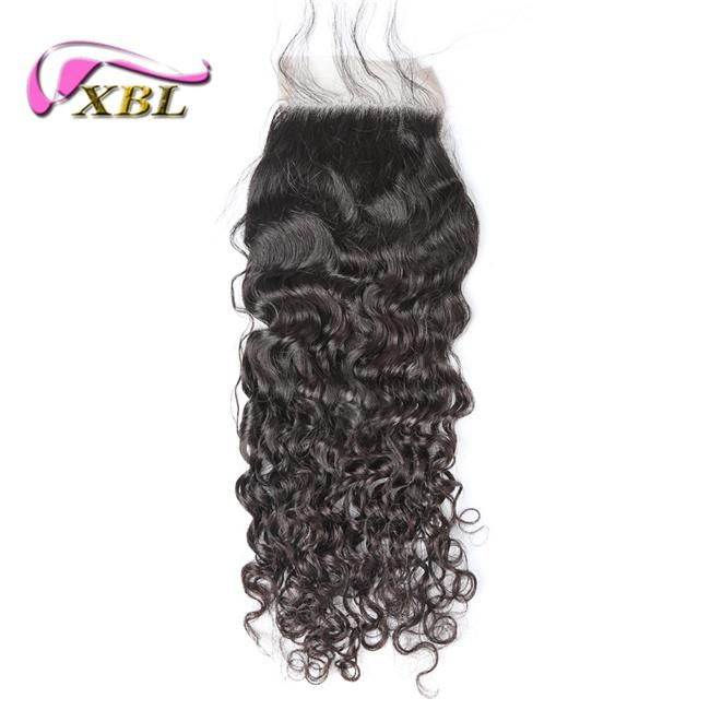 Bleached Knots Free Part Brazilian Human Hair Virgin Lace Closure