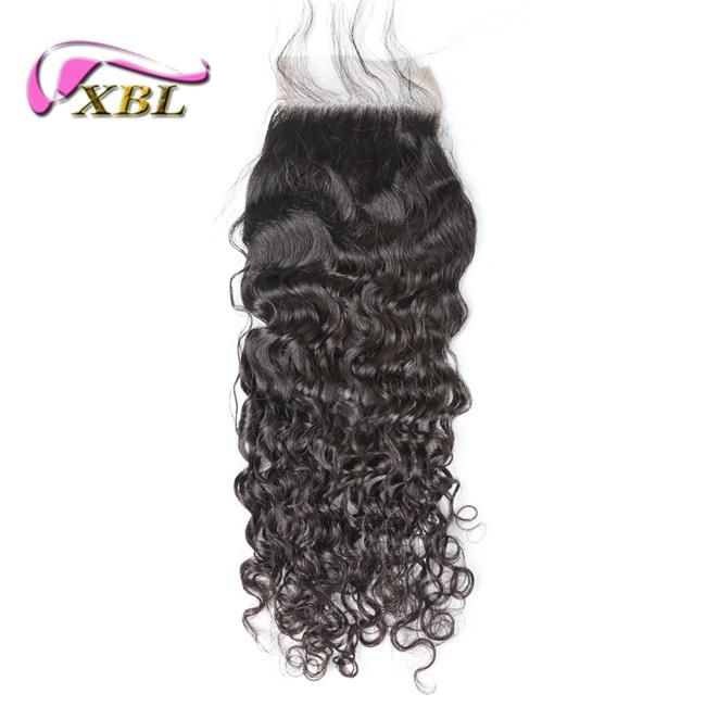 Bleached Knots Free Part Brazilian Human Hair Virgin Lace Closure