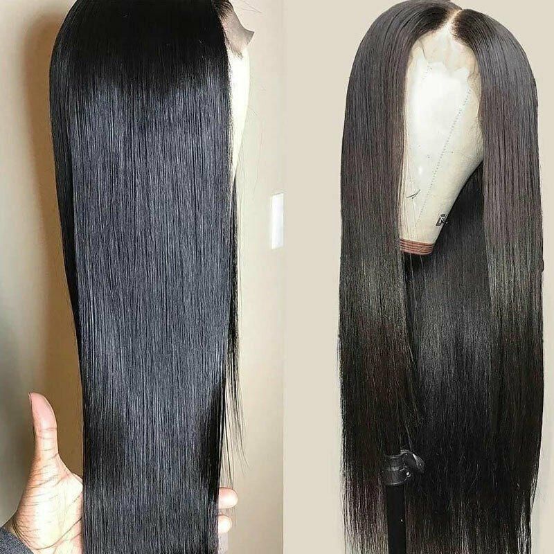 12A Raw Indian Hair HD Lace Frontal Wig Brazilian Virgin Swiss Lace Closure Front Bone Straight Human Hair Wigs for Black Women