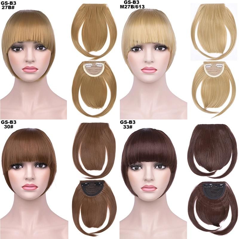 Synthetic High Temperature Fiber Clip in Hair Piece Bangs