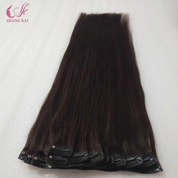 Factory Wholesale Price Double Drawn Seamless Clip in Remy Hair Extensions