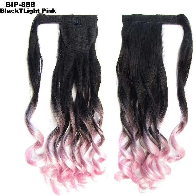 Natural Wavy Synthetic Magic Paste Ponytail Clip in Hair Extension