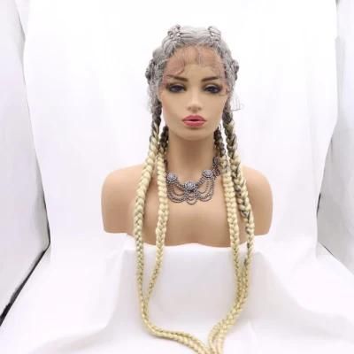 Hot Sell Braid Cheap Hair Lace Front Synthetic Hair Wigs Vendor