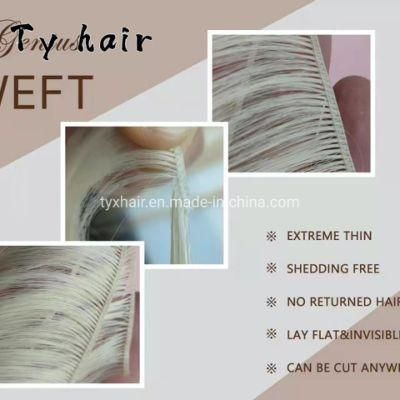 Wholesales &amp; Manufactures No Shedding 100% Brazilian Virgin Remy Hair Super Thick Ends Flat Weft