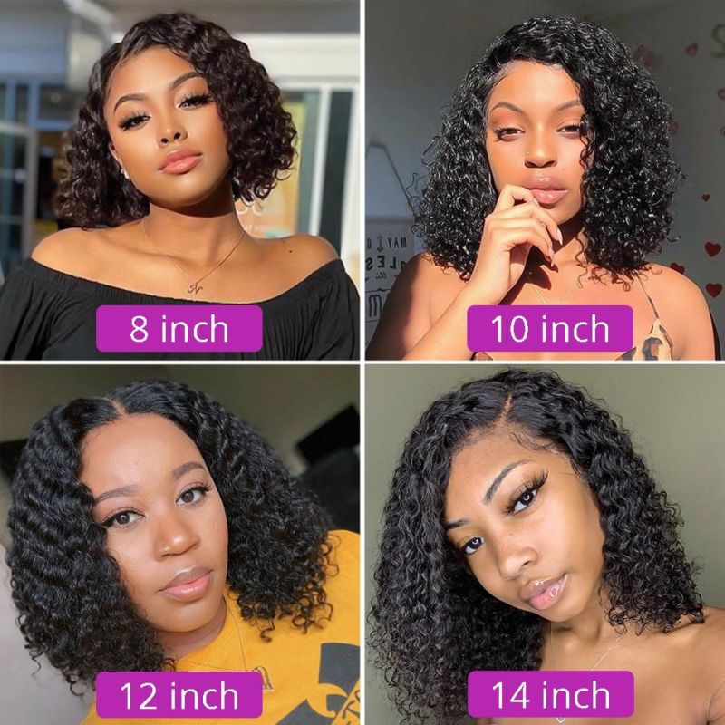 Short Bob Wig Deep Wave Frontal Wig Curly Bob Lace Front Human Hair Wigs Prepluck with Baby Hair for Women Lace Wigs