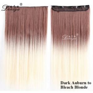 Fashion Straight Ombre Color Synthetic One Piece Clip in Extensions