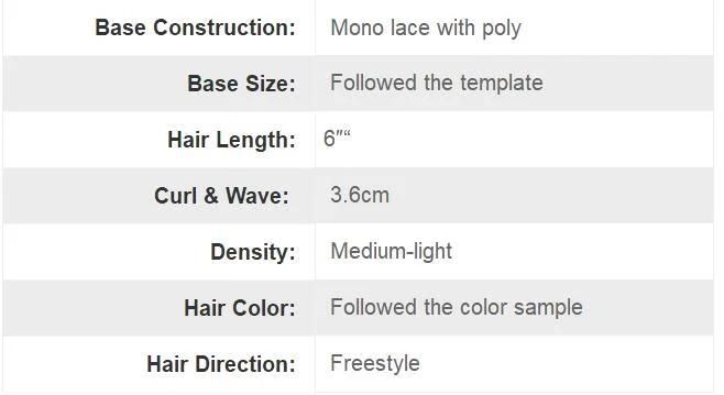 Hand Crafted Luxury Men′s Toupee