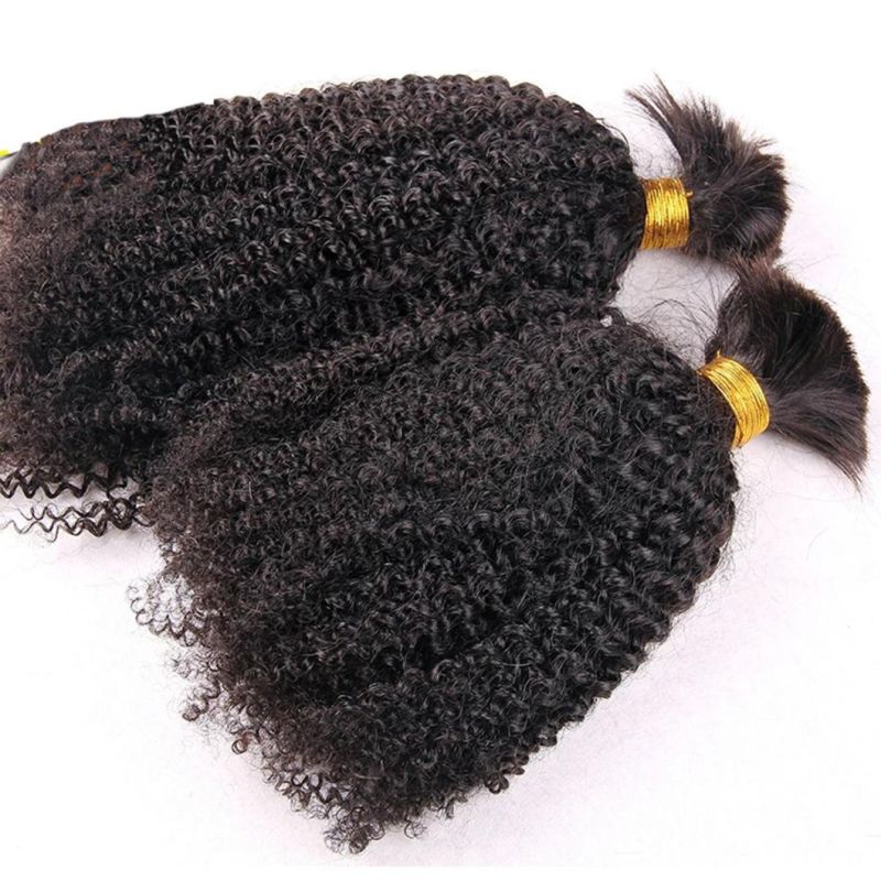 Afro Kinky Curly Brazilian Hair Bundles Braiding Hair Bulk No Weft Long Kinky Curly Human Hair Bulk Remy Hair Extensions