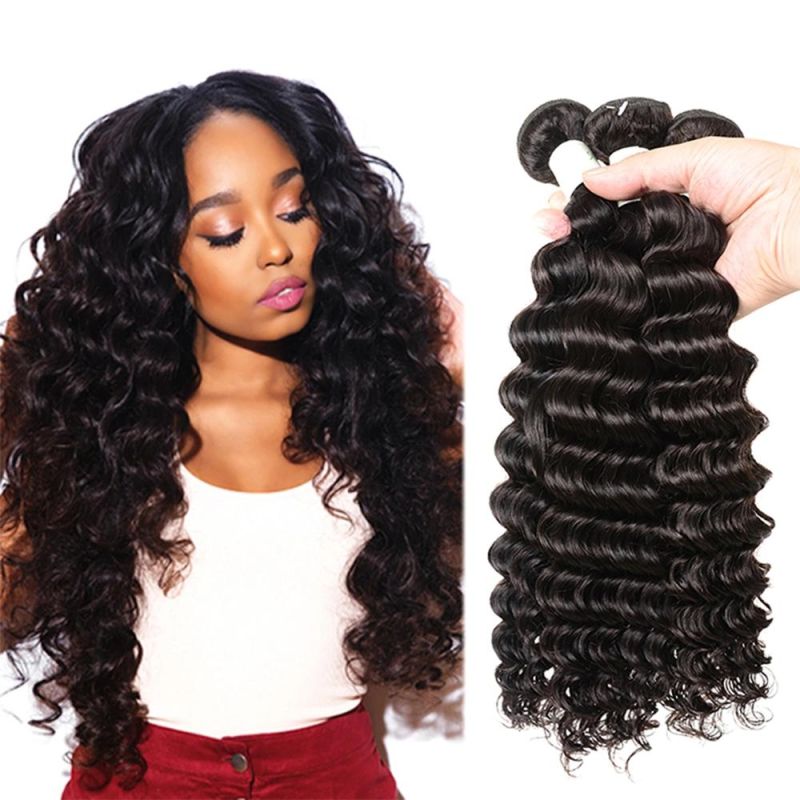 Kbeth 2021 Style Deep Wave Brazilian Unprocessed Virgin Human Hair Bundle Soft and Smooth Natural Black Color Hair for Black Women