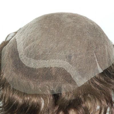 French Lace with Swiss Lace Front Men&prime;s Toupee