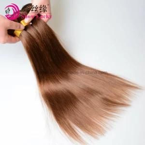 Double Drawn Brazilian Long Silky Straight Human Hair Weft Natural Brown Color Virgin Hair Extensions