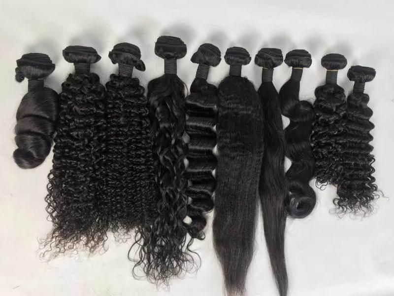 Straight Natural 100% Indian Brazilian Weave Closure and Bundles Virgin Human Machine Weft Hair
