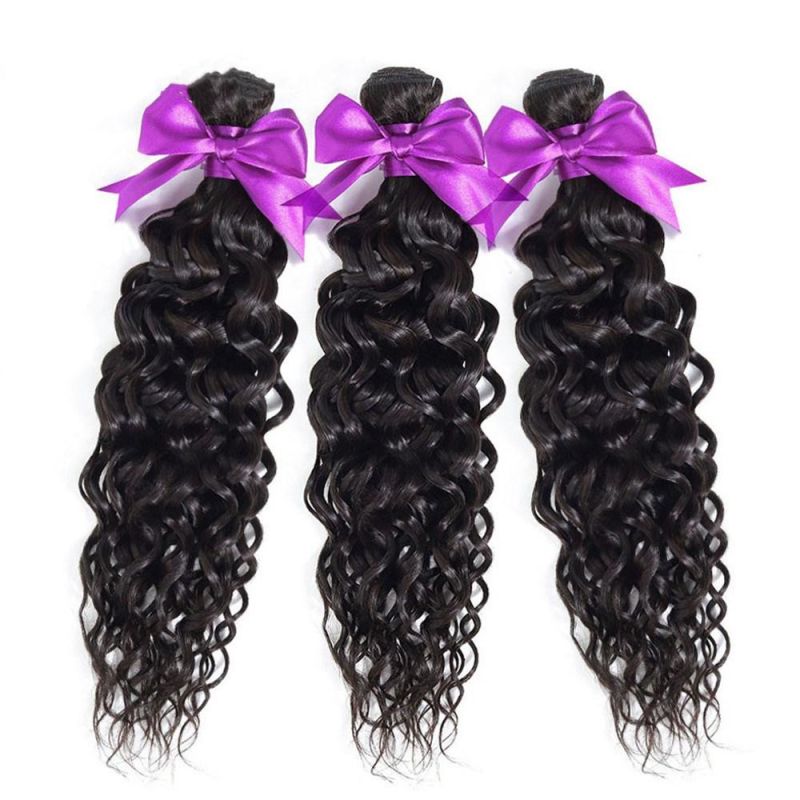 Water Wave Bundles with Closure and Wavy Human Hair 3 Bundles with Closure Brazilian Hair Weave Bundles
