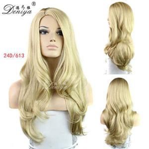 Fashion Blonde Color High Quality Synthetic Long Lace Front Cosplay Wig