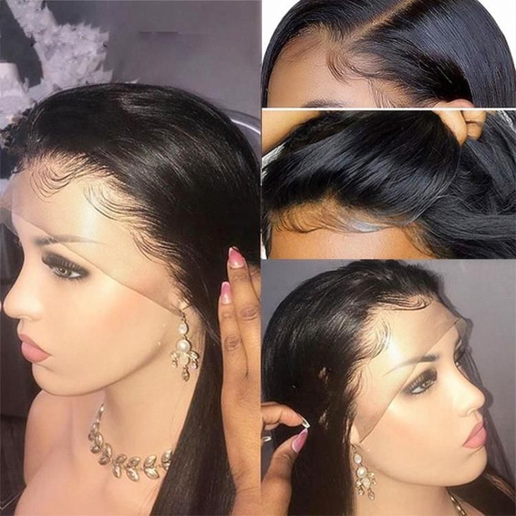Wholesale 180% 250%Density Straight Hair Transparent Full Lace Frontal Human Hair Wig Raw Indian Virgin for Black Women in Stock