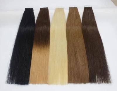 Tape in Extensions Brazilian Straight Human Hair Bundles 4/6/27/613/1b Color Remy Human Hair Extensions