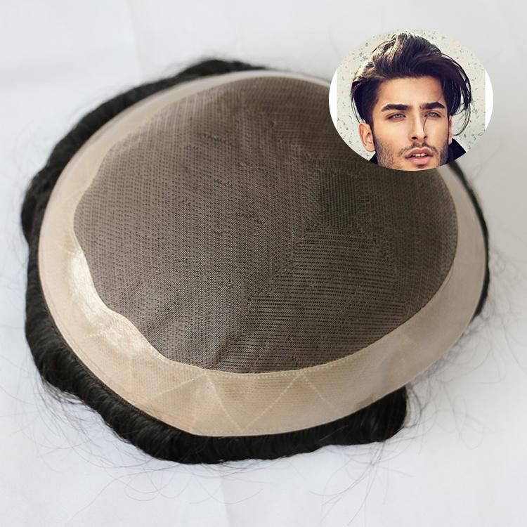 Kbeth Natutal and Durable 100% Human Hair Toupees for Men 2021 Fashion Remy 100% Brazilian Custom Accept Factory Direct Sale Fine Mono Base with Npu Wig for Man