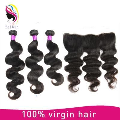 Body Wave Brazilian Virgin Remy Human Hair Weave with Frontal
